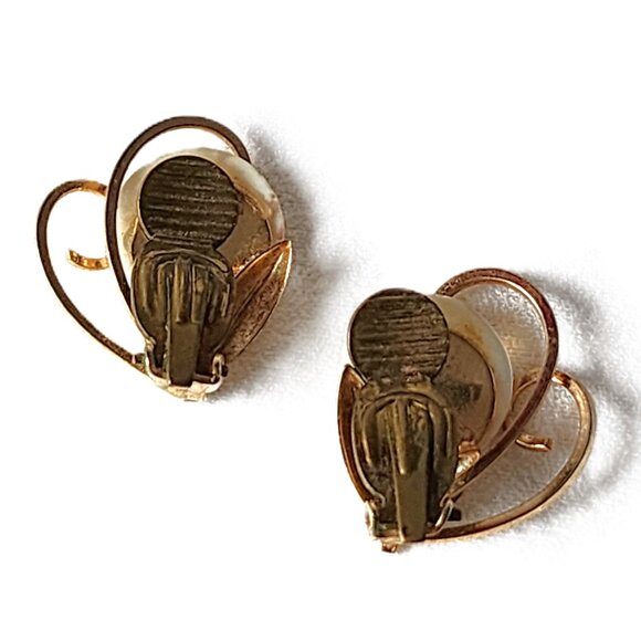 Mother of Pearl & gold-tone swirl clip-on earrings - Picture 5 of 8